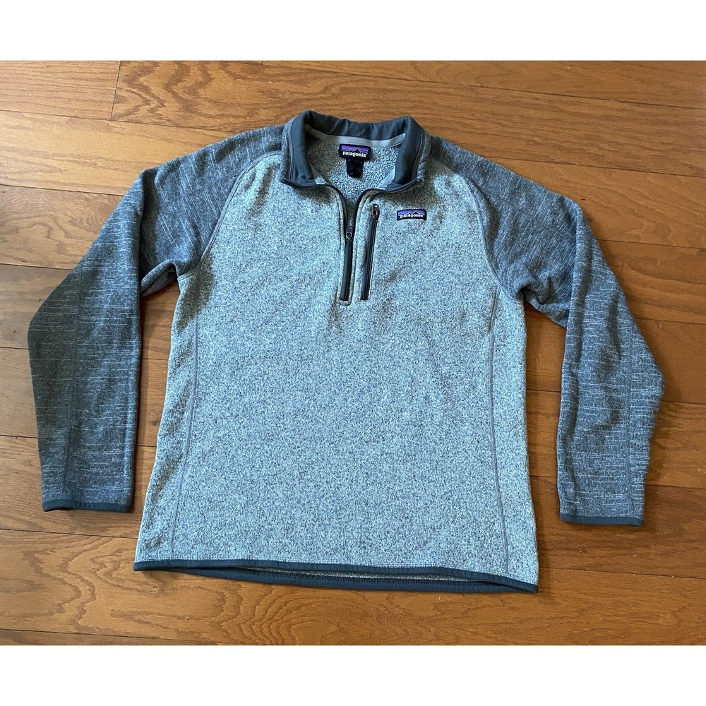 Patagonia Better Sweater Quarter Zip Fleece Pullover Men's Large Gray Two-Tone